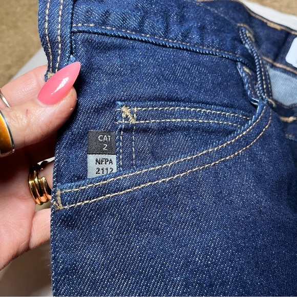 Carhartt Flame Resistant Work Jeans Straight Leg Durable Rugged Cotton Dark Wash - Picture 4 of 14